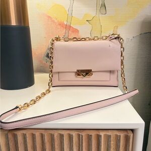 Michael Kors Light Pink Crossbody Bag with Gold Chain
